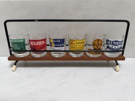Vintage Schnapsgläser, mit Ständer.