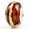 Glas Bead (No 8) braun/gold - Neu