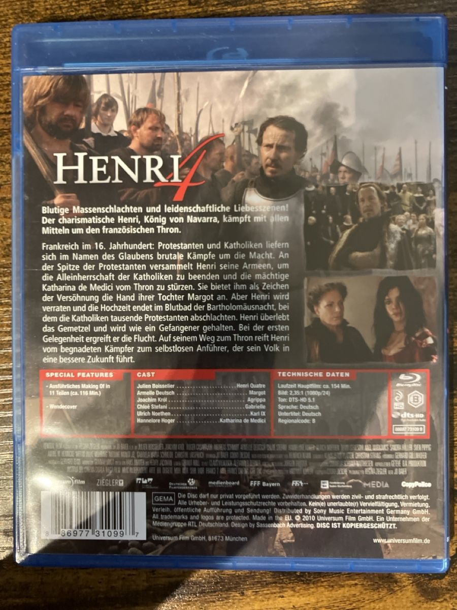 Tutti i DVDs: Henri 4 BluRay – Usato da Glarus venduto da Jhuber78 1