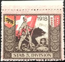 Stab 3. Division, rot gesp, 1.WK, Wi 3.Div 110