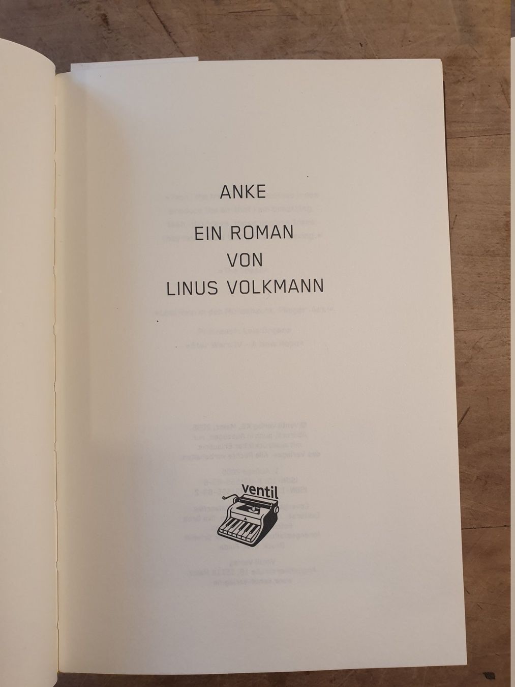 Bücher: Anke Linus Volkmann Ventl – Gebraucht aus Zürich von loosebone 1
