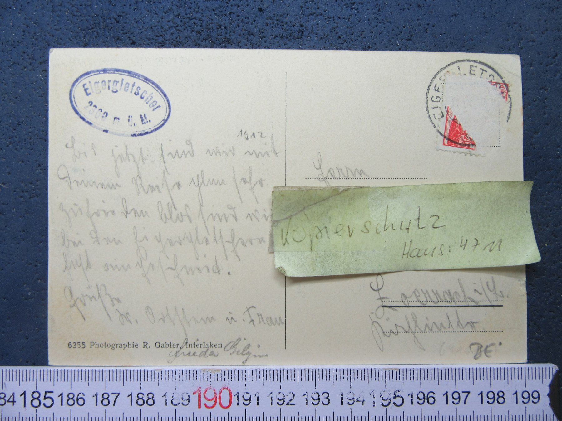 Cartoline postali: EIGERGLETSCHER GLETSCHERBESTEIGUNG SEILSCHAFT  1912 BEO AK – Usato da Ettingen venduto da Hausi4711 2