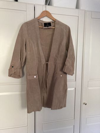 Beige Wildlederjacke, Größe 38