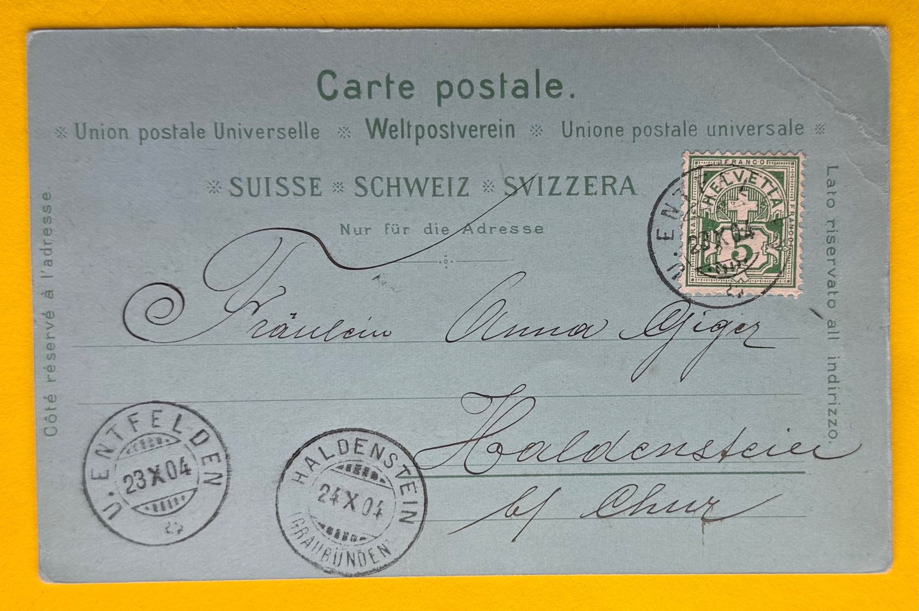 Cartoline postali: Alte Ansichtskarte, "Gruss aus Unter-Entfelden". – Usato da Andwil SG venduto da Ariisa1234 1