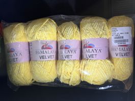 Himalaya Velvet Wolle, gelb, 5x - ideal für Winterproje