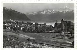 AK Blonay Chateau et Dents du Midi gelaufen
