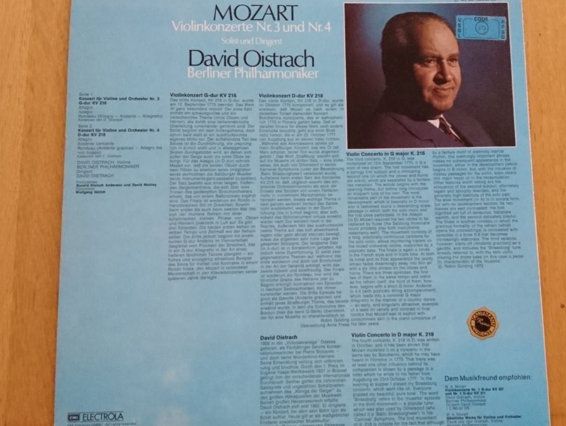 Dischi in vinile: Mozart Violinkonzerte Nr.3 & Nr.4, LP – Usato da Luzern venduto da Einh0rn 1