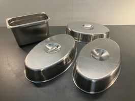 Post. geb. Gastro Edelstahl Abdeckhauben m. GN-Schale ab 1.-