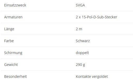 Cavi: VGA Kabel schwarz (X1101) – Nuovo e nell'imballaggio originale da Däniken SO venduto da Profog1 4