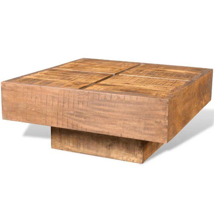 Tavoli: Table basse carrée Marron Bois massif de manguier – Nuovo e nell'imballaggio originale da Broc venduto da SensuriMaison 1