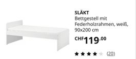 IKEA Bett 90x200 mit Matratze und Rost