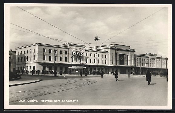 Cartoline postali: AK Geneve, Nouvelle Gare de Cornavin – Usato da Berlin venduto da bartko-reher