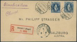 1899 - Stehende Helvetia - Abart - Brief - MeF > Salzburg A