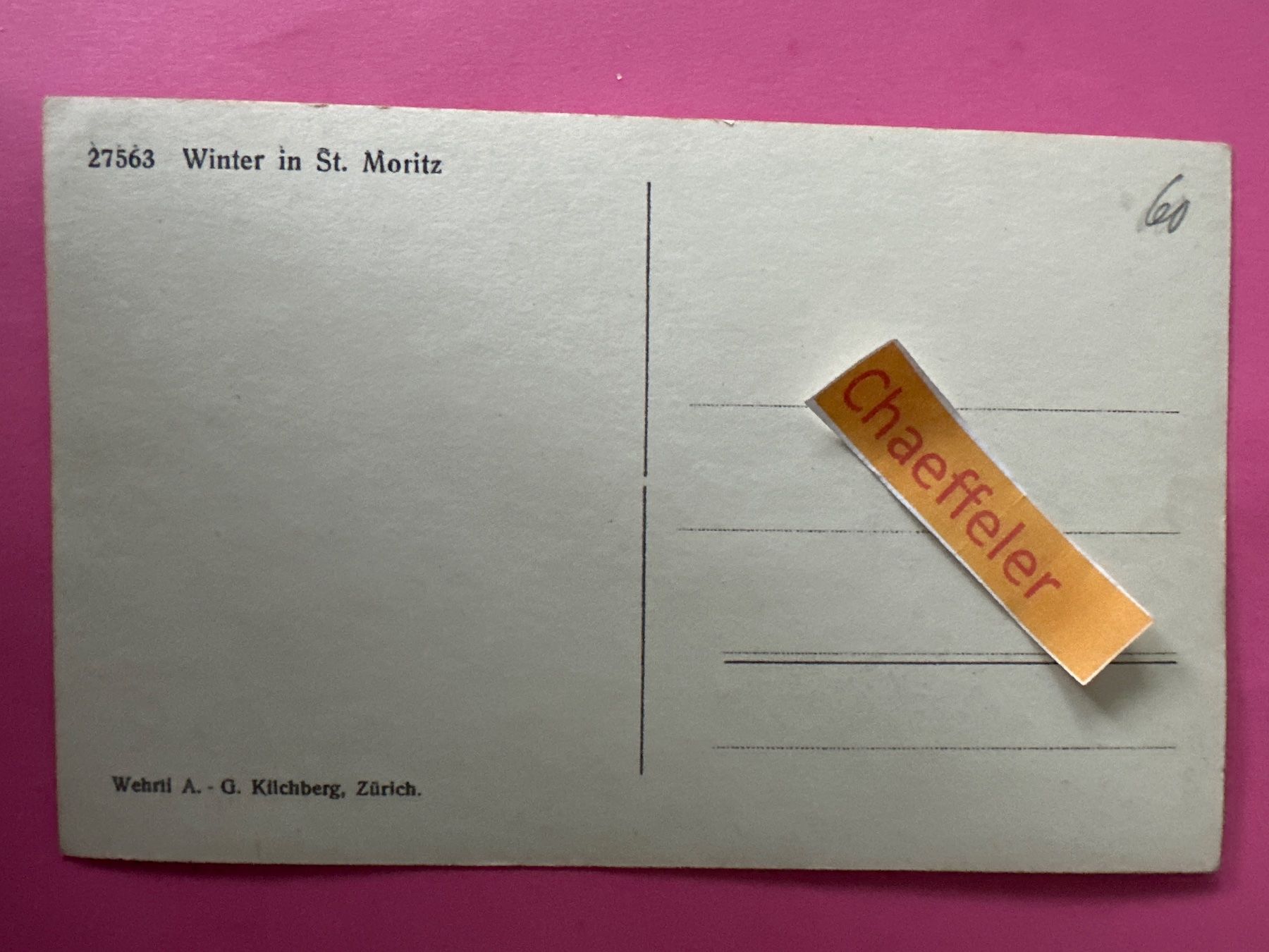 Cartes postales: 27563 Winter in St. Moritz – D'occasion à Zürich par Chaeffeler 1