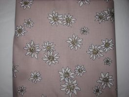 Baumwollstoff beige mit Edelweiss