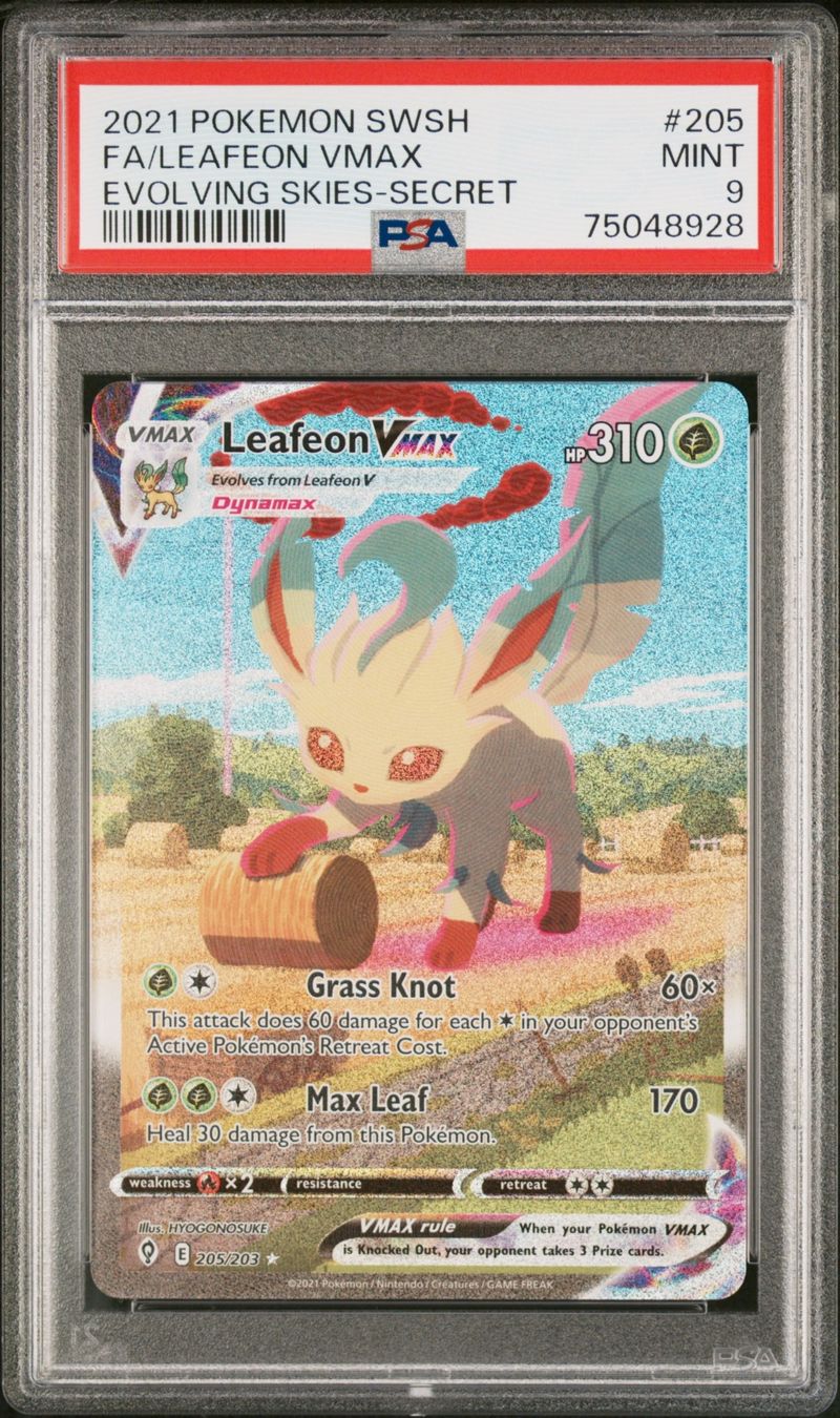 Pokémon Carte collezionabili: Pokemon Evolving Skies Leafeon VMAX PSA 9 – Nuovo (secondo la descrizione) da Dübendorf venduto da Kokoro-Cardshop