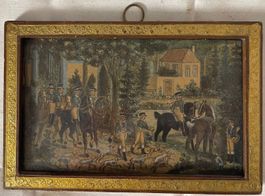 Jagd-Stich/Zeichnung (Augsburg Johann Michael Motz) 19. Jhdt