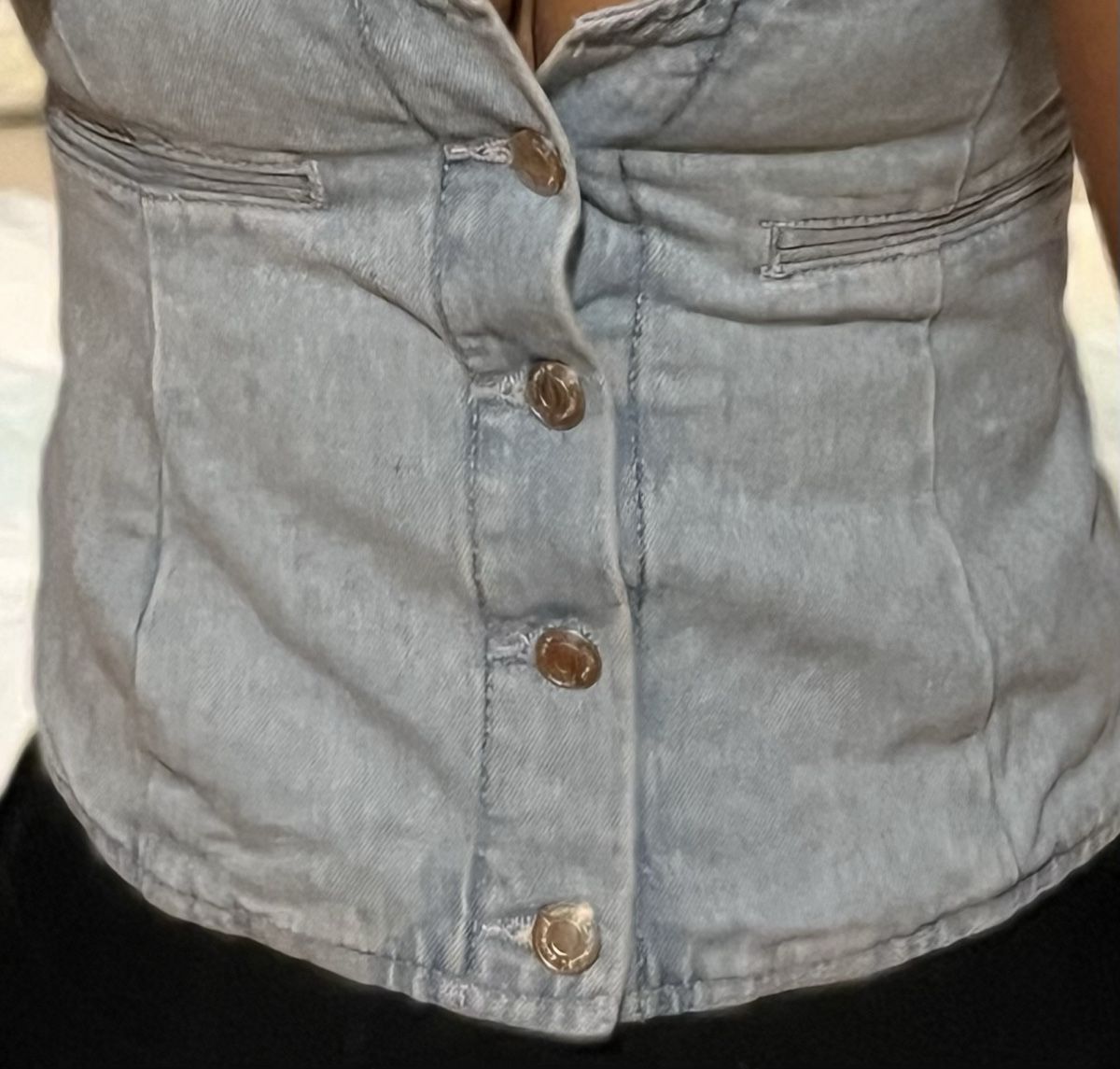 Top: Jeans Bustier, Grösse S – Nuovo (secondo la descrizione) da Zürich venduto da celineaceline