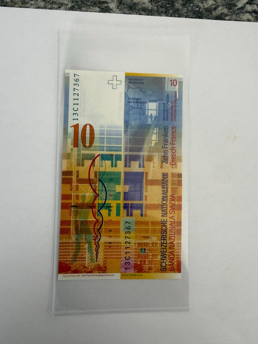 Banknoten: 10 Fr. Banknote 2013 – Gebraucht aus Saas-Fee von edy_z6q9 1