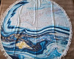 🆕️ Rundes Mikrofaser Strandtuch / Badetuch mit Fransen