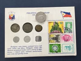 Philippinische Münze und Briefmarken 1984 u a.