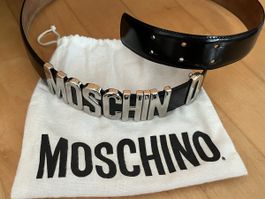 Moschino Ledergürtel schwarz Grösse 46 in gutem Zustand