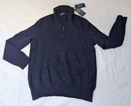 Polo Ralph Lauren 1/4-Zip Dunkelblau Merino Gr. L