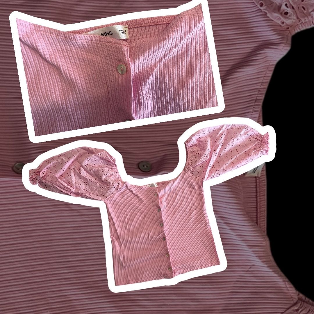 Mango Top: Sommertop MNG Grösse S Rosa Puffärmel – Nuovo (secondo la descrizione) da Sennwald venduto da _shppng