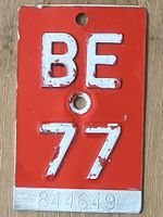BE 77 - VELONUMMER - FAHRRADSCHILD - PLAQUE DE VELO - BE 77