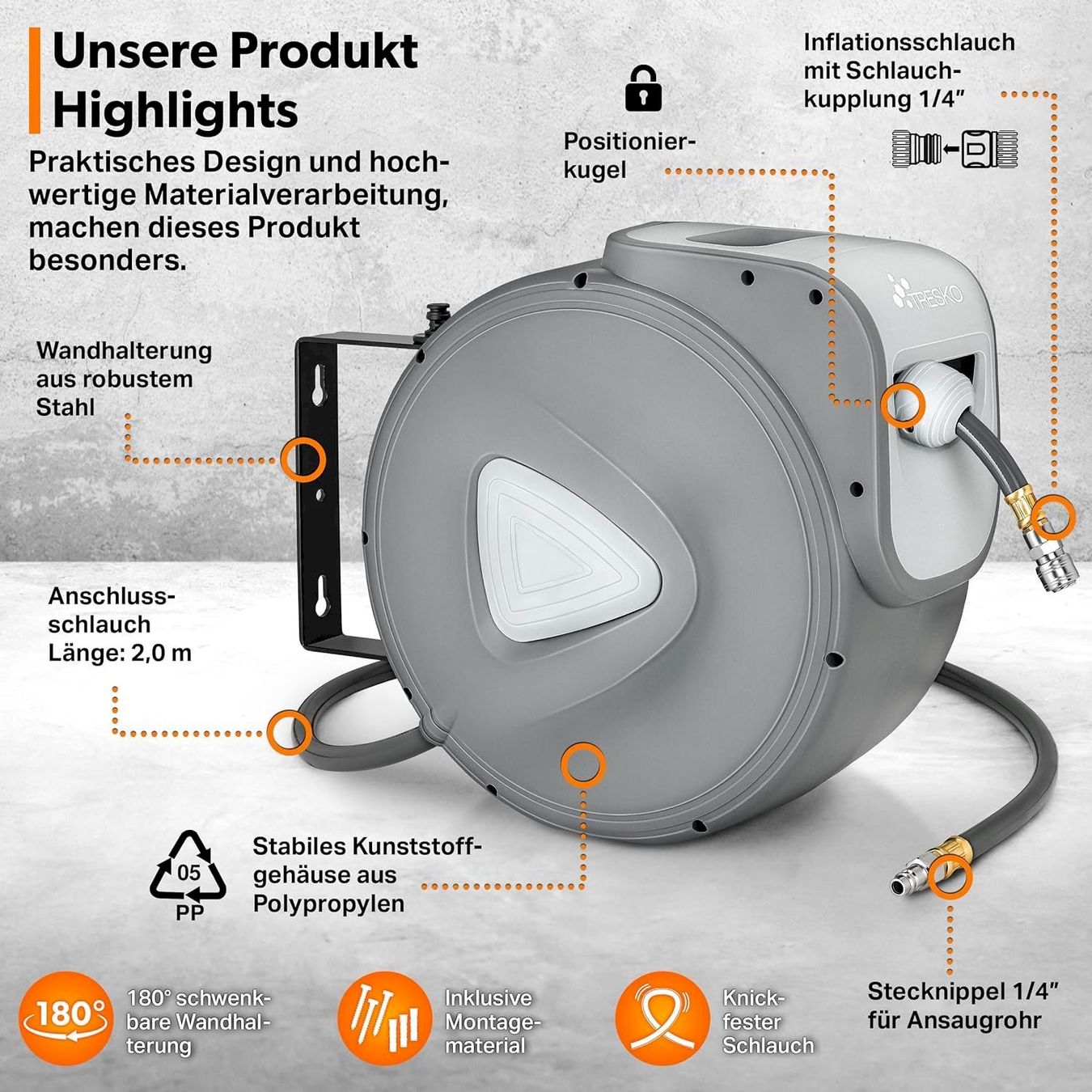 Tutti gli attrezzi: Druckluftschlauch Auto-Aufroller 30 m – Nuovo e nell'imballaggio originale da Bottighofen venduto da zaap 2