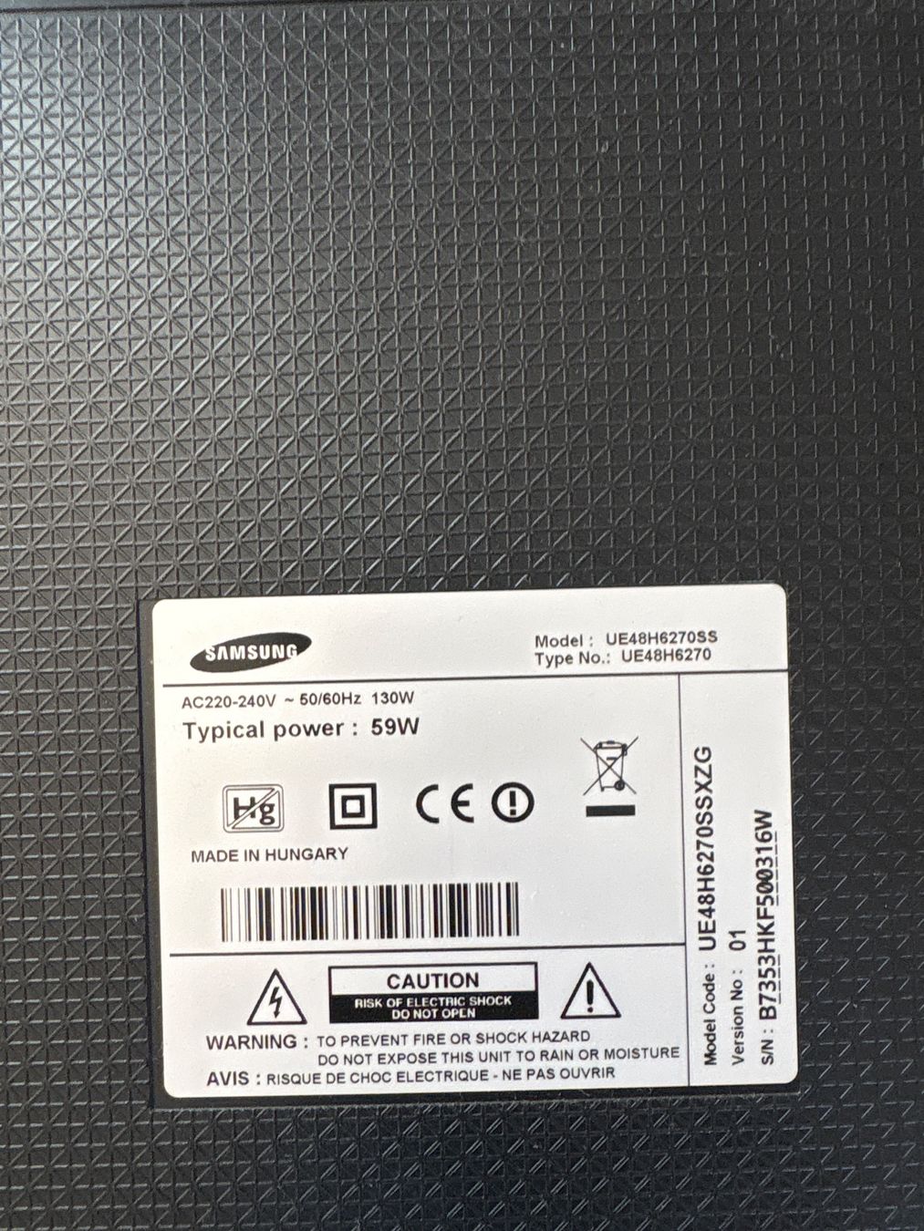 Samsung Fernseher: Samsung Television Flat Screen Acceptable Condition – Gebraucht aus Zürich von Rfanjul 1