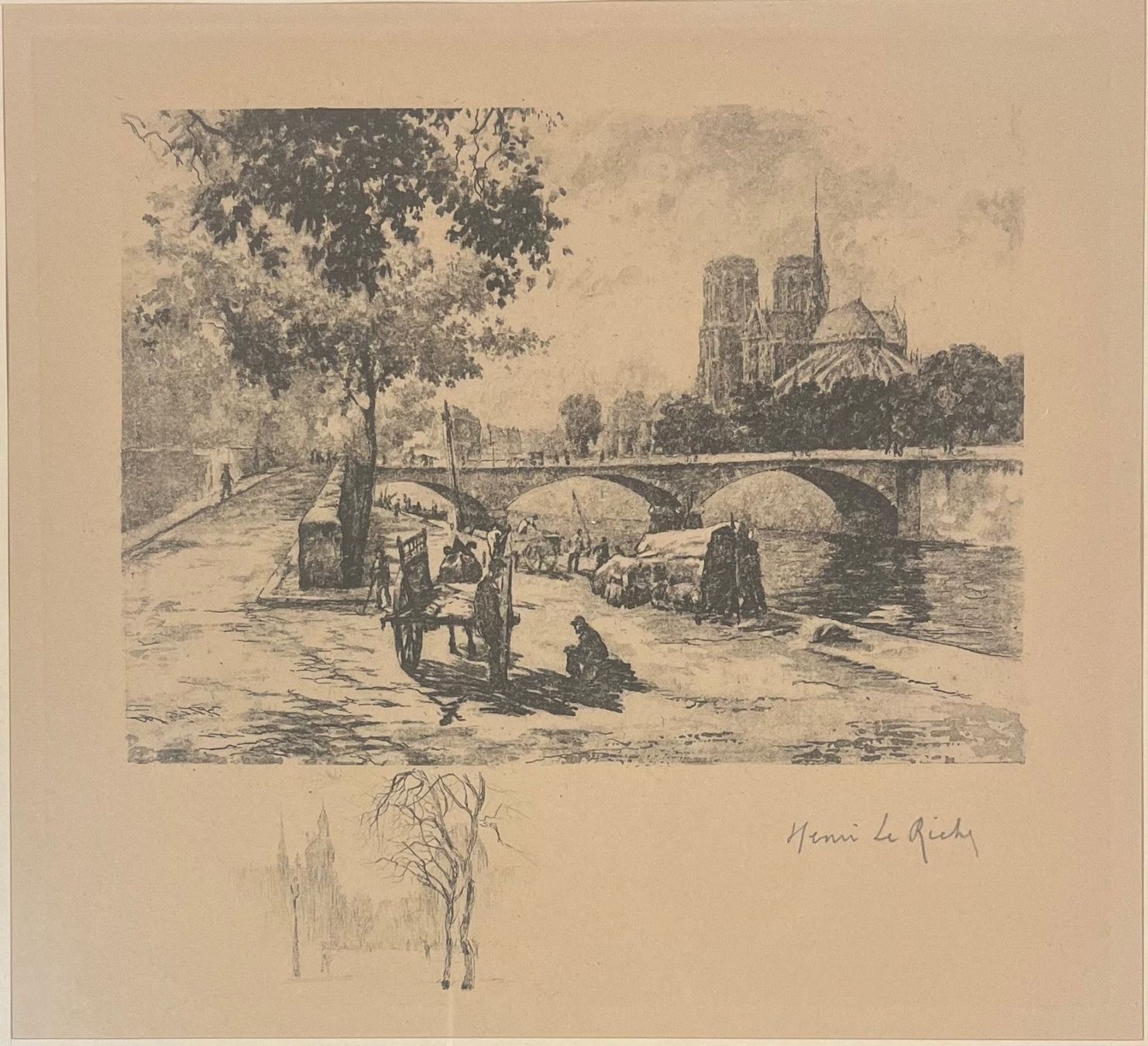 Henri Le Riche (1868-1944) Lithographie handsigniert (D'occasion