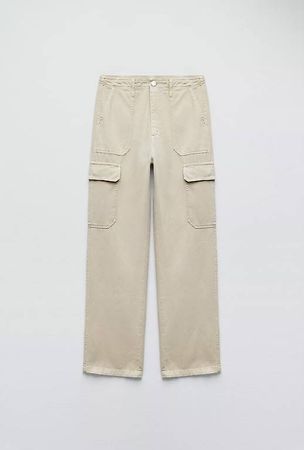 Zara Straight Cargo Trousers Grösse M