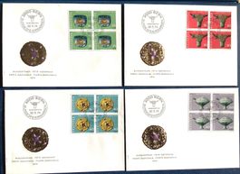 1974 - Pro Patria FDC Viererblöcke Satz