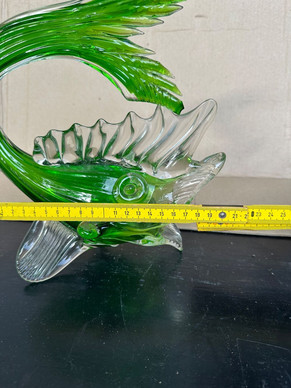 Bicchieri: Poisson décoratif en verre vert, unique et original – Usato da Lausanne venduto da artnouveau04 4