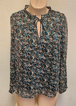 ONLY Damen Bluse mit Blumenmuster Gr. M – Leichte Chiffonblu