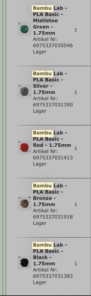Bambu Lab Imprimante 3D: 5x Bambu Lab PLA Basic  Neu – Neuf avec emballage d'origine à Brüttisellen par mogador9 1