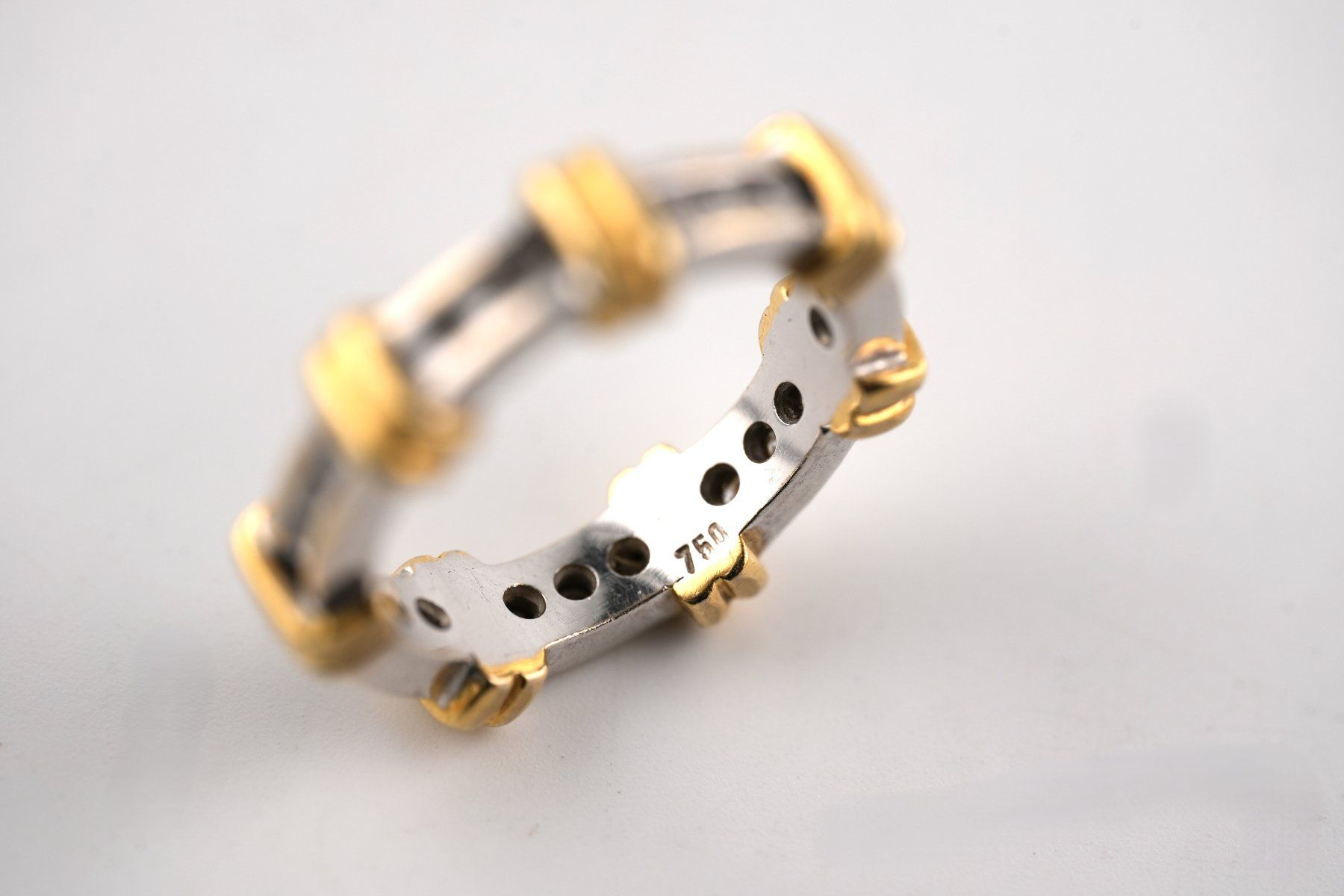 Anelli: Goldring 18K Bicolor mit Diamanten – Usato da Basel venduto da Edelmetallhaus24 4