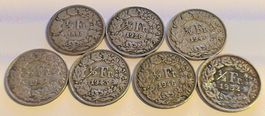 7 Stk. 50 Rp. verschiedene ab 1998 (Ref.050)
