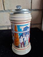Schweizer Bierkrug mit Zinndeckel - 700 Jahre Eidgenossen...