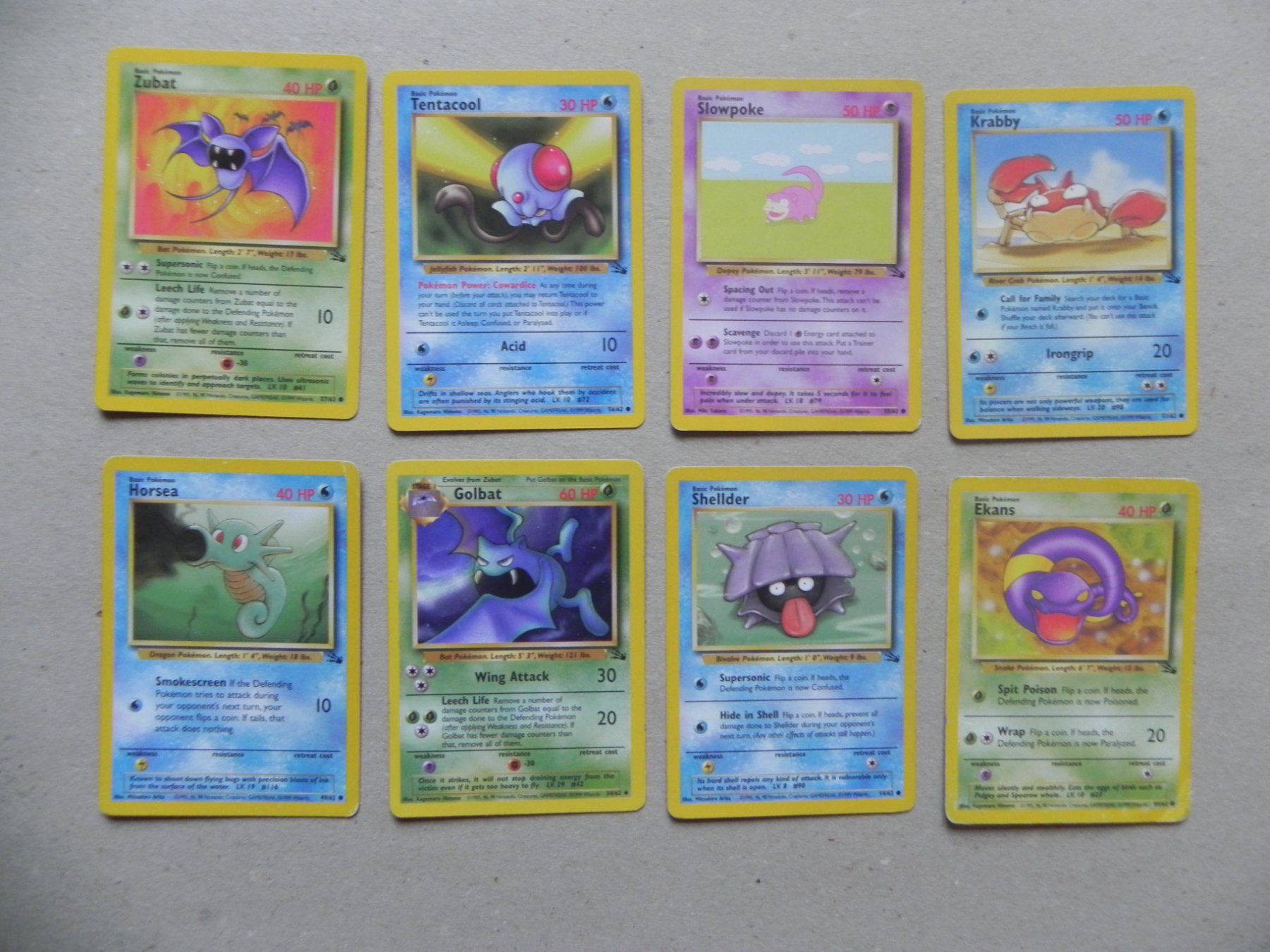 Pokémon Cartes à collectionner: 8 versch. Pokémon Sammelkarte Edition 1999 HP Engl. Basic – Neuf avec emballage d'origine à Siebnen par krimsie