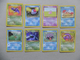8 versch. Pokémon Sammelkarte Edition 1999 HP Engl. Basic