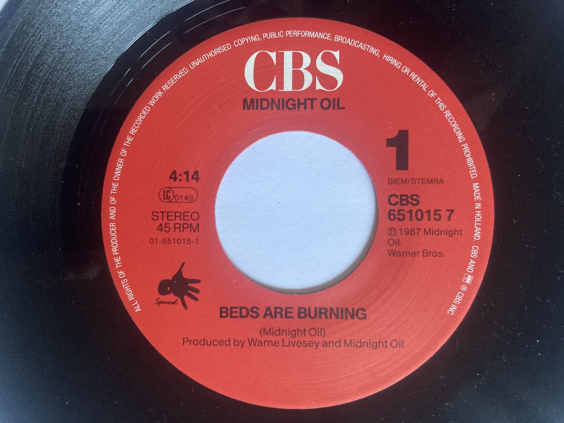 Dischi in vinile: MIDNIGHT OIL - BEDS ARE BURNING – Usato da Bottens venduto da hotter-than-hell 2