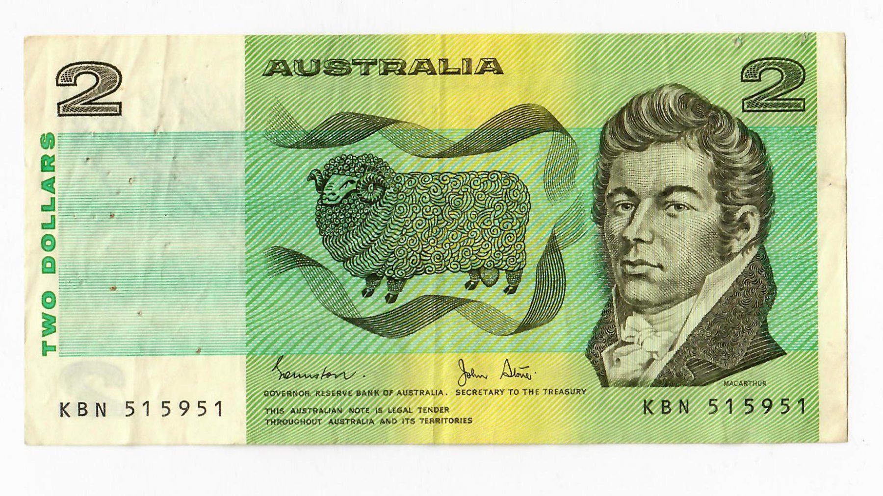 Banconote: Banknote Australien, 2 Dollar – Usato da Landquart venduto da balboajimmy