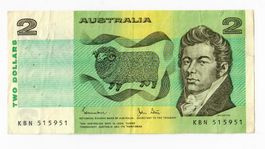 Banknote Australien, 2 Dollar