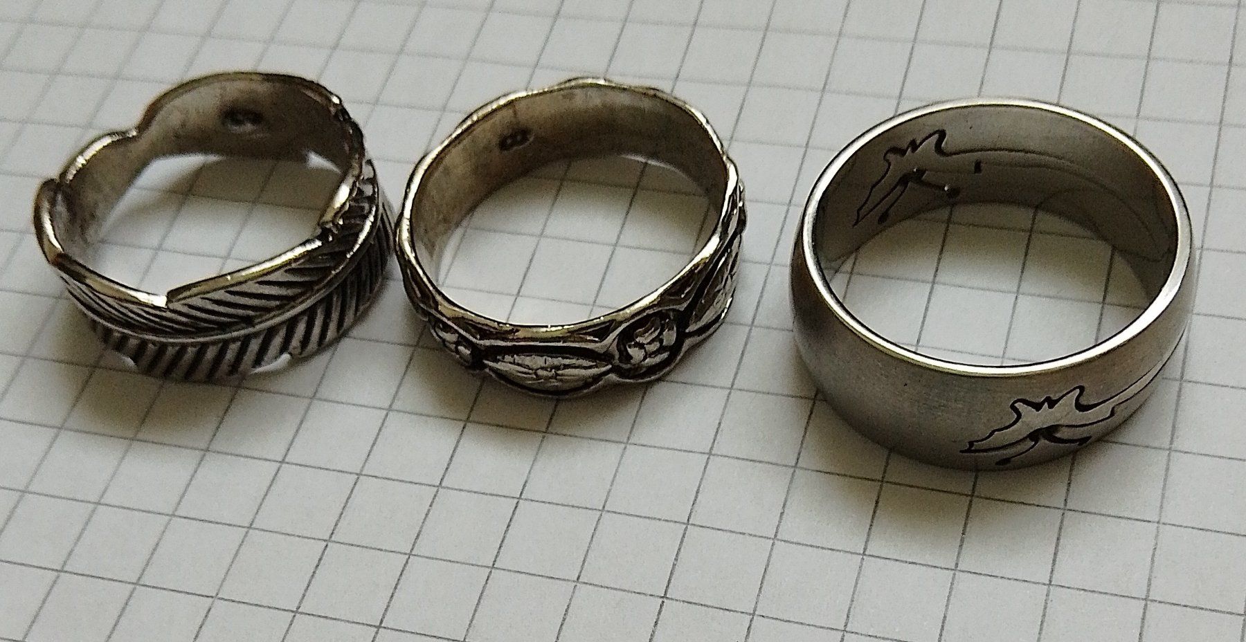 Ringe: Edelstahl Puzzle Ring + 2 Vintage Mode Schmuck Ringe – Gebraucht aus Wohlen AG von salamanderspielwaren 2