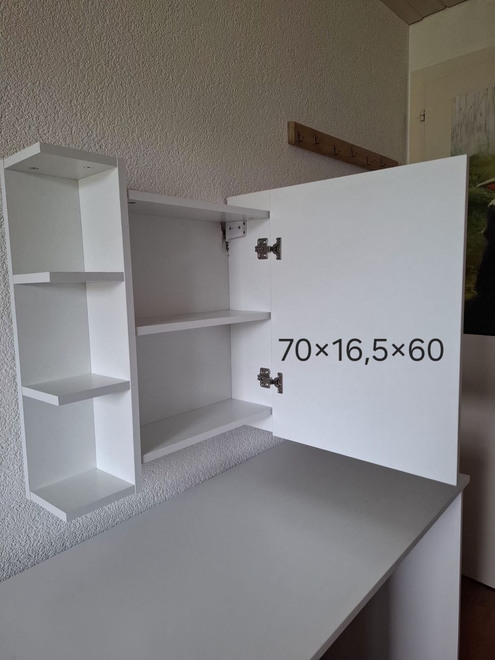 Tavoli da trucco: Bureau blanc et étagères, oucoiffeuse.Comme neuf. – Usato da Courtepin venduto da Poussy3 1
