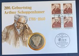 Numisbrief Arthur Schoppenhauer mit 10 DM Silber ab 1 Fr.