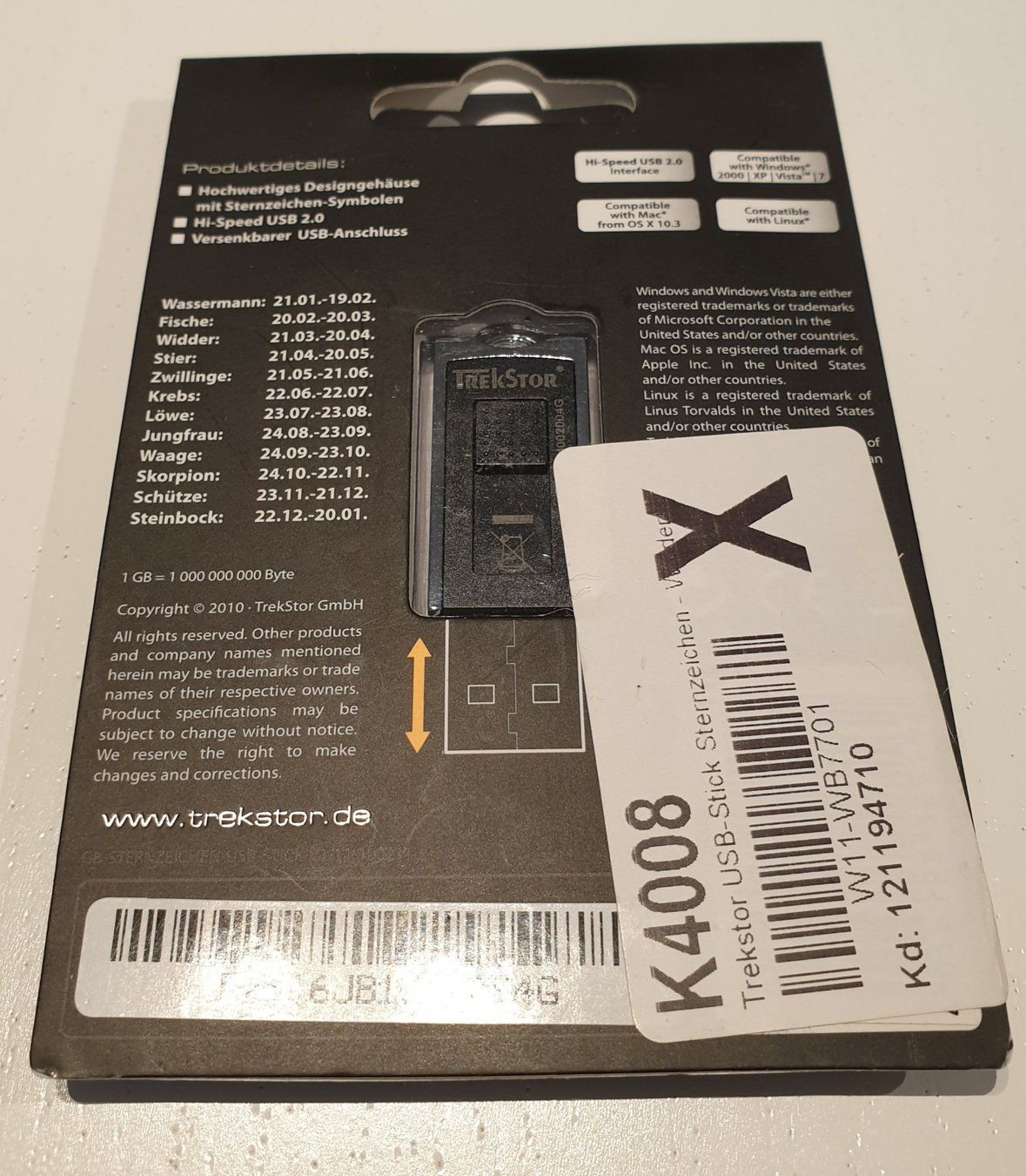 Chiavette USB: USB Speicherstick 4GB Sternzeichen NEU – Nuovo e nell'imballaggio originale da Kaiseraugst venduto da Amante85 2