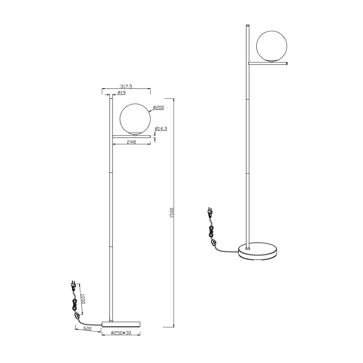Lampade: Stehleuchte, Messing, 150 cm Höhe – Nuovo (secondo la descrizione) da Kreuzlingen venduto da Smart-Light 3